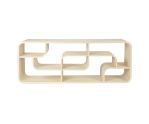 SEVEN - Blibliothèque en placage bois crème L 160 Creme