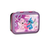 Seven Boîte à déjeuner Lilo & Stitch, rose, 850 ml, résistante à la chaleur, séparateur intérieur, passe au lave-vaisselle, base en acier, école, sport, voyage, enfant, fille