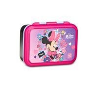 Seven Boîte à goûter Minnie Rose 850 ml Résistant à la chaleur Séparateur intérieur Passe au lave-vaisselle Base en acier École Sport Voyage Fille