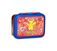 Seven Boîte à goûter Pokemon, rouge, 850 ml, résistante à la chaleur, séparateur intérieur, passe au lave-vaisselle, base en acier, école, sport, voyage, enfant, fille