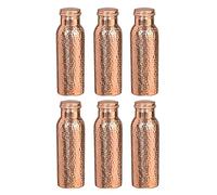 Seven Chakra Tree Traveller's Lot de 6 bouteilles d'eau martelées en cuivre pur | Sans joint et anti-fuite