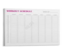 Seven Day Exercise Routine Poster Gym Training Log