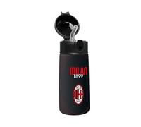 SEVEN Gourde - A.C. MILAN Football, Noir Rouge, Bouteille Thermique en Acier Inoxydable Intérieur Extérieur, Maintien Température jusqu'à 24 h, Gourde Scolaire Enfant