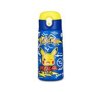 Seven Gourde Kid Pokemon, bleu, 460 ml, en acier inoxydable, sans BPA, hermétique, chaud 12 h/froid 24 h, anti-fuite, réutilisable, école, sport, voyage, enfant, fille, idée cadeau