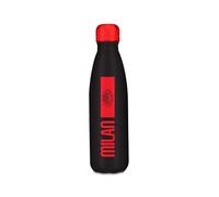 Seven Gourde Milan, Noir, 500 ml, acier inoxydable, sans BPA, hermétique, étanche à l'eau, étanche à l'eau, chaude 12h/froid 24h, école, sport, voyage, pour garçons, idée cadeau fan