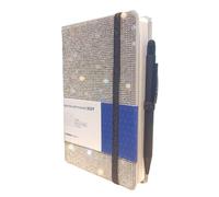 Seven Ideamania Agenda 2027 2027 pour femmes et filles 12 x 18 cm Semainier horizontal 12 mois Couverture rigide et stylo tactile + stylo à clipser et marque-page Argenté
