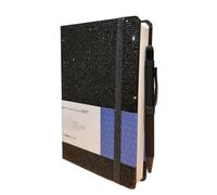 Seven Ideamania Agenda 2027 pour femmes et filles, 12 x 18 cm, journalier 12 mois, couverture rigide, fermeture élastique, stylo tactile + stylo rétractable et marque-page Noir