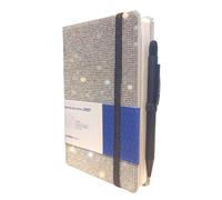 Seven Ideamania Agenda 2027 pour femmes et filles, 9 x 13 cm, 12 mois, couverture rigide, fermeture élastique et stylo tactile + stylo rétractable et marque-page Argenté