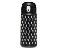 Seven JUVENTUS FC Gourde de football avec paille, 460 ml, blanc et noir, bouteille thermique en acier inoxydable, maintien de la température jusqu'à 24 h, bouteille d'école, sport