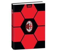 Seven Milan Agenda scolaire standard 12 mois, rouge noir, couverture ballon, produit officiel, accessoires sac à dos, garçon