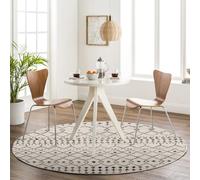 SevenAndEight Livabliss Tapis géométrique Abu Dhabi - Tapis scandinave pour Salon, Salle à Manger, Cuisine - Neutre - Motif Abstrait - Style bohème - Facile d'entretien - 160 cm - Grand Tapis -