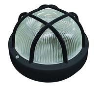 sevenon Outdoor 09207 Applique murale d'extérieur rond, 60 W, Noir, 10 x 18.5 x 18.5 cm