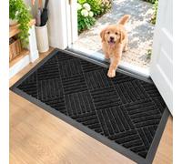 Sevenpers Paillasson antidérapant pour intérieur et extérieur Noir 60 x 120 | Portes avant et arrière, entrées, couloirs et cuisines, en microfibre, piège la saleté et les débris, facile à nettoyer