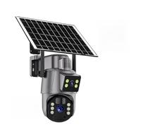 SEVEQIS Caméra de sécurité IP, Caméra de Surveillance extérieure sans Fil 4G/WiFi 6 MP avec Panneau Solaire et Double Objectif PTZ IP(4G Camera No Card)