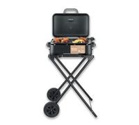 Severin Barbecue électrique PG 8598 – support, hotte, couvercle et thermomètre, noir mat, 45x30 cm