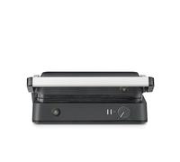 SEVERIN SEVINI LITE Multi-gril viande,Gril avec fonction plancha,Gril électrique pour légumes, steaks et paninis, Gril viande, Plaques avec revêtement céramique, 1 800 W, Noir/Inox, KG 2398