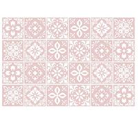 Sevilla Ligh Lot de 24 stickers muraux pour carrelage mural Rose 15 x 15 cm