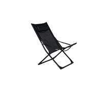Seville Chaise longue de jardin, chaise de plage pliante, noir.