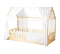 Sevira Kids - Set Double Ciel de lit cabane en Gaze de Coton - 130x390 cm Made in France