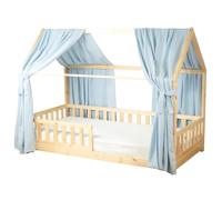 Sevira Kids - Set Double Ciel de lit cabane en Gaze de Coton - 130x390 cm Made in France