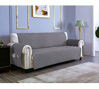 sevi's Housses de Canapé 3 Places 170cm Impermeable avec Accoudoirs, Réversible Protégé Canapes -Gris