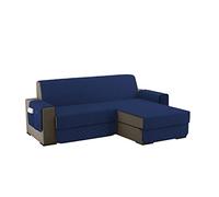sevi's Housses de Canapé 4 Places 220cm Impermeable avec Accoudoirs, Réversible Protégé Canapes -Bleu