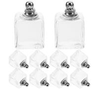 SEWACC 10 Pcs Mini Boules de Verre Creuses Bouchon à Vis, Pendentifs Breloques Transparents en Verre 13mm, pour Création de Bijoux et Amulette