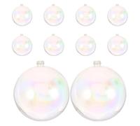 SEWACC 10 Pièces Boules de Noël Irisées Mini en Plastique, à Remplir et