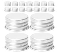 SEWACC 100 Pièces Aluminium Argenté Bouchon Fileté Étanche, pour | Couvercles de Remplacement en Aluminium, Usage Maison et Voyage, Identification Facile, Résistants aux Chocs