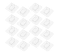 SEWACC 16 Pièces Supports D'étagères Adhésifs sans Perforation en Plastique, Clips pour Étagère de Placard, 7cm X 7cm, Lot de Supports de Séparation pour Armoires et Bibliothèques