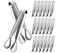SEWACC 18 Pcs Mini Pinces en Acier Inoxydable Résistantes Prise Confortable pour Glaçons Cuisine à Domicile, pour Servir et Griller