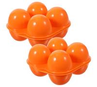 SEWACC 2 Pièces Boîte Rangement Œufs Étanche Compartiments Orange Lot de Boîtes Plastique Réutilisables pour Réfrigérateur Organiseur Pratique pour Cuisine et Camping