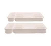 SEWACC 2 Pièces Organisateur Compact pour Couverts Empilable à 4 | Plastique, Structure Étroite pour Tiroir, Accès Facile et Séparation Nette, pour Placards et Plans de Travail