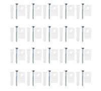 SEWACC 20 Ensembles Clips de Fixation pour Miroir en Verre Léger et Réutilisable en Plastique et Métal, Installation Facile sur Portes et Murs pour Maintien Sécurisé
