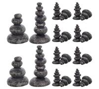 SEWACC 20 Pièces Pierres de Jardin Zen en Résine Design en Couches Empilées, Décor Vintage pour Aquarium et Paysages Miniatures, Faciles à Nettoyer Contemplation