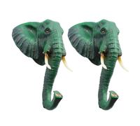 SEWACC 2pcs Crochet Mural en Résine de Tête D'éléphant Vintage, Résistant et Étanche, pour Balcon ou Maison, Style Rustique et Décoratif