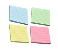 SEWACC 4pièces Blocs-notes Adhésifs à Rayures Notes Autocollantes Bloc-notes Auto-adhésif Lot de Format Carré Couleurs Rose Bleu Jaune Vert