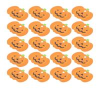 SEWACC 50 Pièces Étiquettes Suspendues Orange Citrouille Halloween en Papier Trous Pré-percés, Écriture Fluide, Décoration Simple pour Fête D'anniversaire et Étiquettes de Vêtements