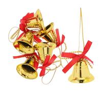 SEWACC 6 Pièces Cloche de Noël Suspendue Dorée, Décoration Festive