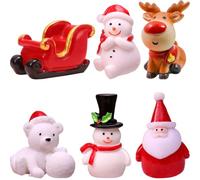 SEWACC 6 Pièces Statuette Père Noël Miniature en Résine pour Décor | Décoration de Noël, Modèle Réaliste et Charmant, Style Compact Style Aléatoire