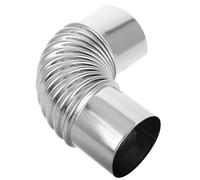 SEWACC Adaptateur Tuyau Coudé en Acier Inoxydable 90° Isolation Anti-feu pour Poêle à Bois, Installation Facile, Accessoire Cheminée pour Camping Extérieur