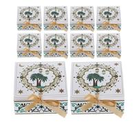 SEWACC Boîte Présent Eid Mubarak en Papier avec Design Empilable, Forme Palmier et Croissant, Lot de 10 pour Décoration de Fête Maison