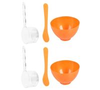 SEWACC Bol Mélangeur DIY en Polypropylène Doré 3 Pièces avec Spatule et Bâton Applicateur, Kit Portable pour Masque Facial Fait Maison, Soins Visage, Utilisation à Domicile Voyage