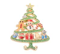 SEWACC Broche de Noël en Cristaux Arbre Spiralé pour Femmes et Filles | Alliage de Zinc et Cristaux, Style Mignon et Fantaisiste, Attache Sûre, Fêtes D'hiver, Photos de Famille