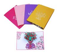 SEWACC Carte de Voeux 3d Rose Colorée en Papier Légère et Détails Sculptés pour Fête des Mères et Anniversaire Fille