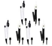 SEWACC Compas de Dessin Portable Lot de 6 en Métal Pointe Rigide Fixe, Outils de Précision pour Tracer Cercles et Segments, Usage Scolaire et Ingénierie Couleur Aléatoire