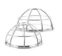 SEWACC Couvercle de Protection 2pcs en Acier Inoxydable Robuste Garde Détecteur Argenté pour Détecteur de Fumée Bureau ou Centre Commercial