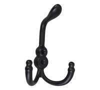 SEWACC Crochets Muraux pour Manteaux en Alliage de Zinc Noir, Triple Patère Rétro pour Chambre et Couloir, Installation Polyvalente et Optimisation de L'espace