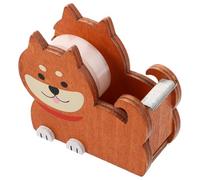 SEWACC Distributeur de Ruban Adhésif Chien Décoratif en Bois et Métal | Coupe Précise, Format Portable, Gestion des Rouleaux, pour t École, Style Kawaii