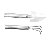 SEWACC Ensemble D'outils de Jardinage pour Transplantation et Désherbage 2pcs en Acier Inoxydable, Mini Pelle et Râteau de Fleurs et Plantes D'intérieur